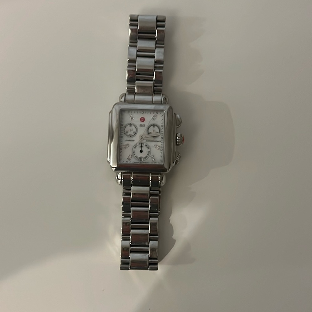 Michele watch- 0.05ct weight - needs battery, stainless steel